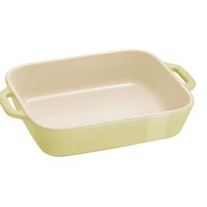 Staub Rectangular Gratin 2.5QT Baking Dish- Light Green